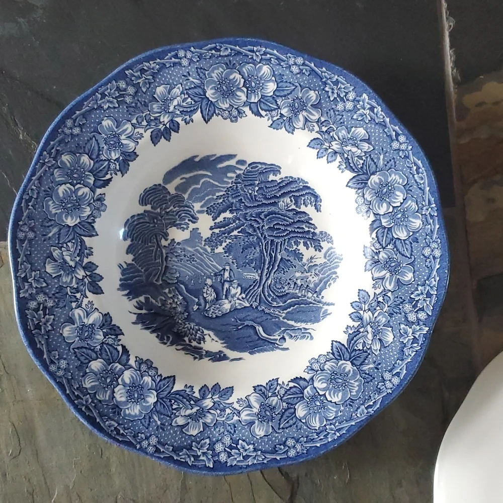 2 Unicorn China Stafforshire England Blue Bowls - Picture 7 of 9